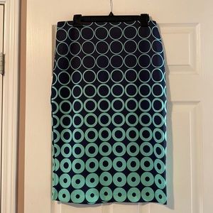 Navy blue and green skirt